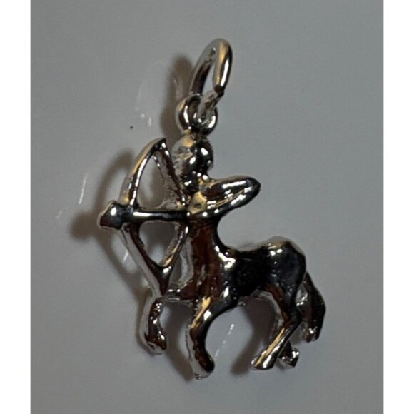 Sagittarius Archer Centaur Silver Pendant Charm Zodiac Jewelry Accessory - Picture 3 of 5